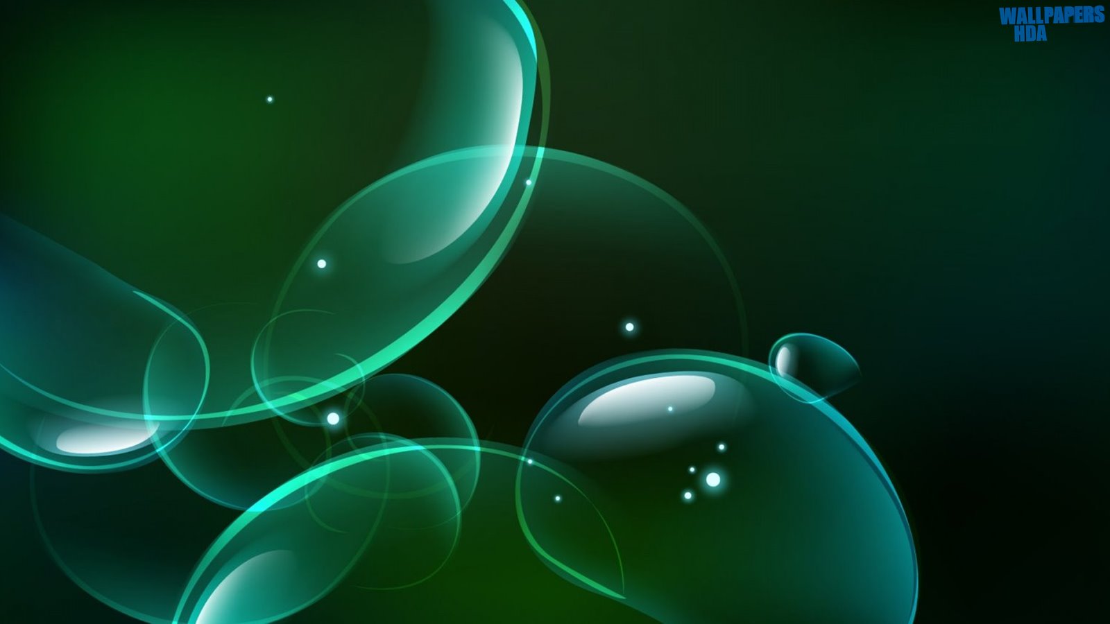 Green bubbles wallpaper 1600x900