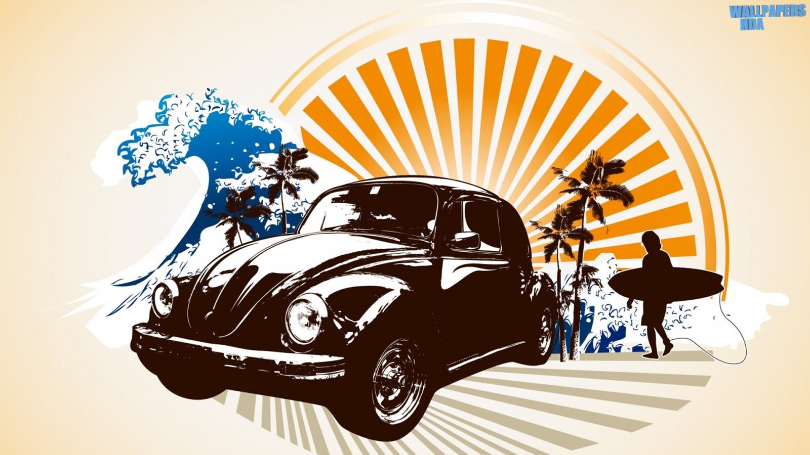 Vintage volkswagen beetle wallpaper 1600x900