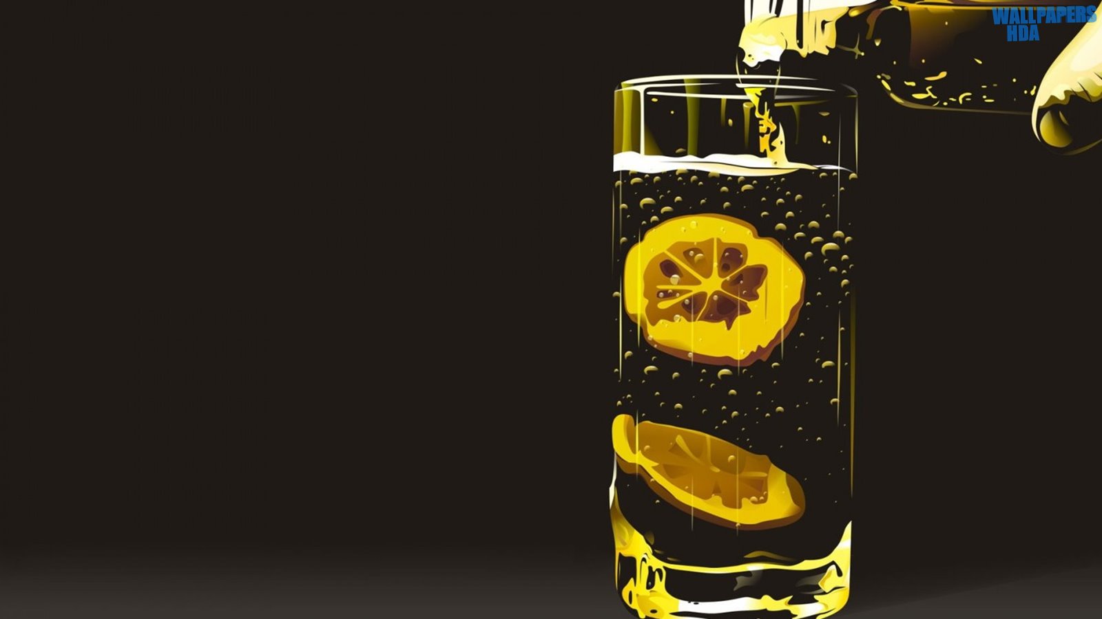 Water with lemon wallpaper 1600x900