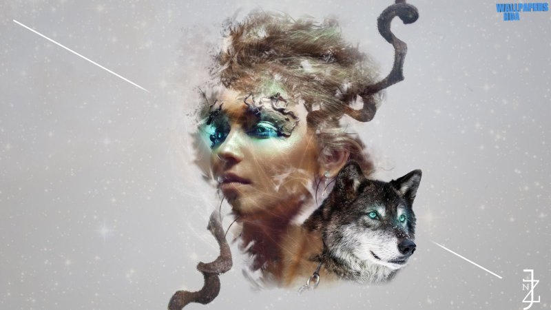 Wolf girl wallpaper 1600x900