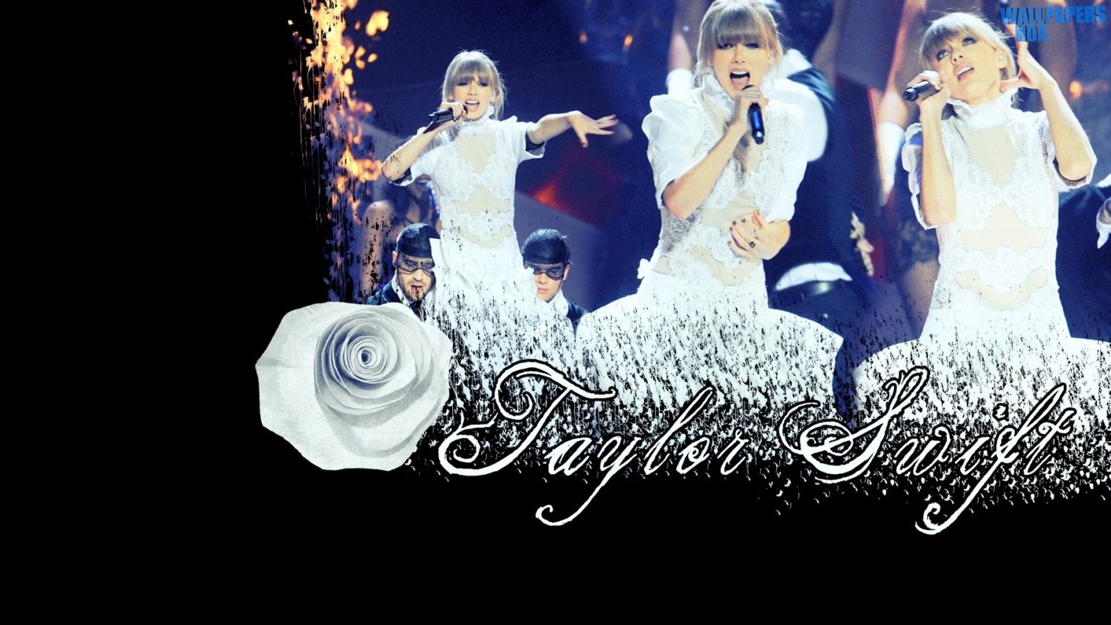 Taylor swift in white dress wallpaper 1600x900